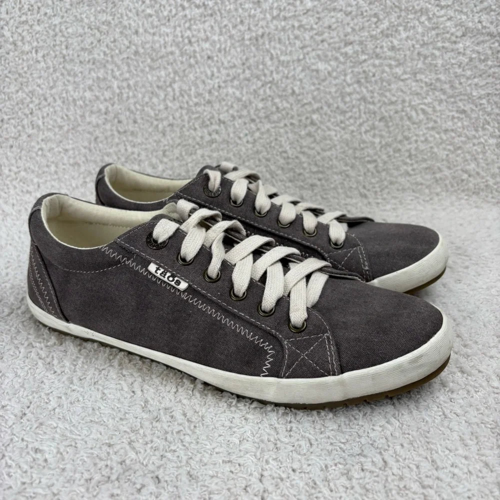 Taos‎ Shoes Womens 9.5 Charcoal Wash Star Canvas Lace Up Casual Comfort Sneakers